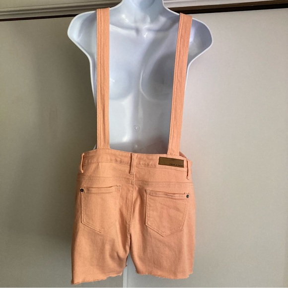 Liquor N Poker Peach Pink Shortalls Short Overalls, Sz 10 - Picture 4 of 10